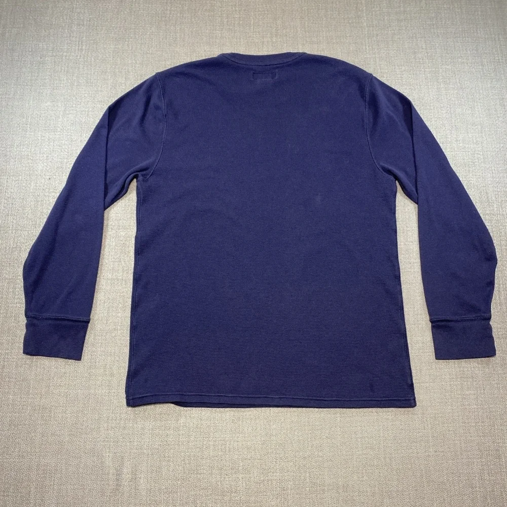 Polo Ralph Lauren Knit Shirt‎ Mens Large Blue White Pony Long Sleeve Thermal